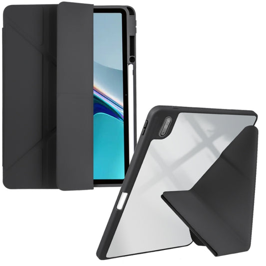 For Huawei MatePad 11 2021 / 2023 Clear Acrylic Deformation Leather Tablet Case(Black) - Huawei by PMC Jewellery | Online Shopping South Africa | PMC Jewellery | Buy Now Pay Later Mobicred