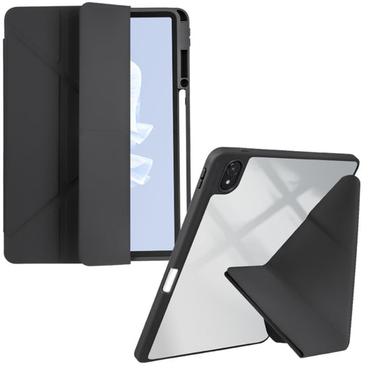 For Huawei MatePad Air 11.5 2023 Clear Acrylic Deformation Leather Tablet Case(Black) - Huawei by PMC Jewellery | Online Shopping South Africa | PMC Jewellery | Buy Now Pay Later Mobicred