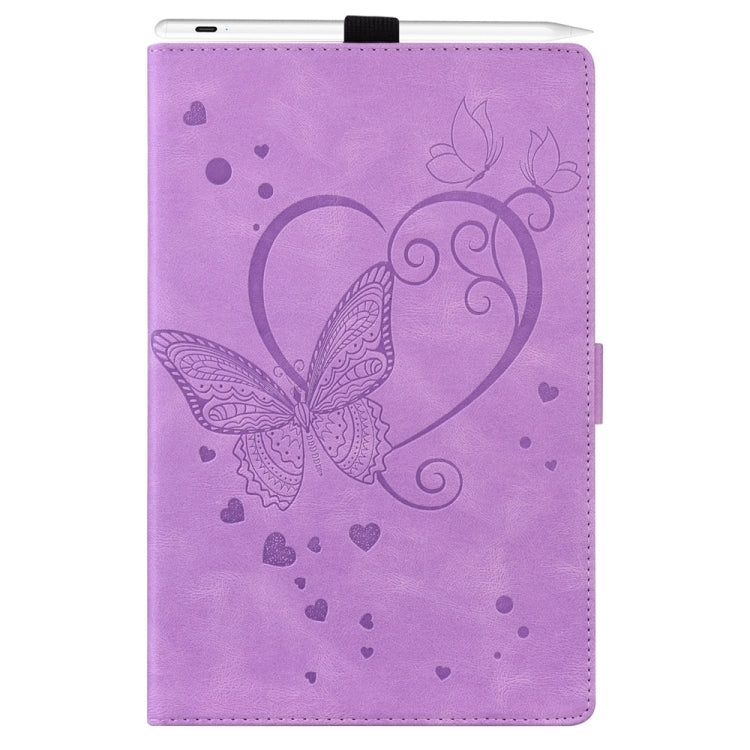 For iPad Pro 11 2024 Love Butterfly Embossed Leather Tablet Case(Purple) - iPad Pro 11 2024 Cases by PMC Jewellery | Online Shopping South Africa | PMC Jewellery | Buy Now Pay Later Mobicred