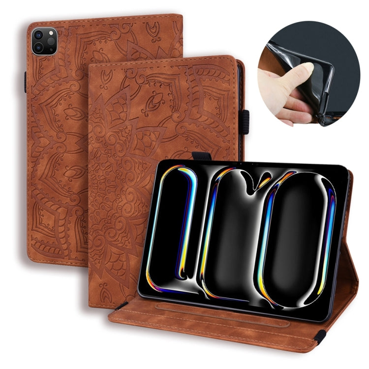 For iPad Pro 13 2024 Calf Texture Embossed Leather Tablet Case(Brown) - iPad Pro 13 2024 Cases by PMC TechLife | Online Shopping South Africa | PMC TechLife | Buy Now Pay Later Mobicred