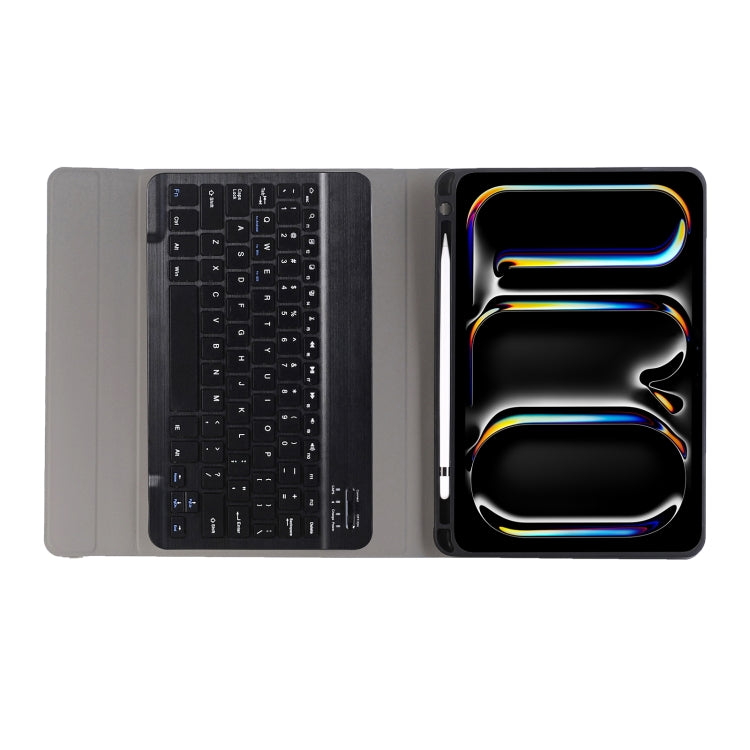 For iPad Pro 11 2024 A13B Lambskin Texture Bluetooth Touch Keyboard Leather Tablet Case with Pen Slot(Dark Blue) - For iPad Pro by PMC TechLife | Online Shopping South Africa | PMC TechLife | Buy Now Pay Later Mobicred