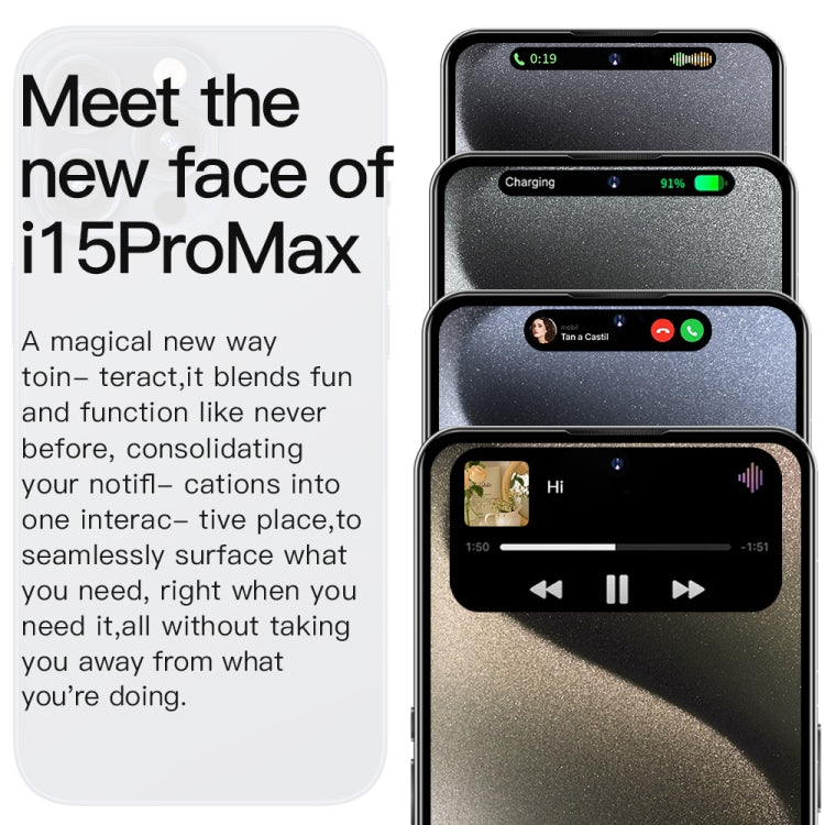 i15 Pro Max / Q5A, 6GB+128GB, 6.5 inch Screen, Face Identification, Android 10 MTK6762 Octa Core, OTG, NFC, Network: 4G, Dual SIM(Titanium Grey) -  by PMC Jewellery | Online Shopping South Africa | PMC Jewellery