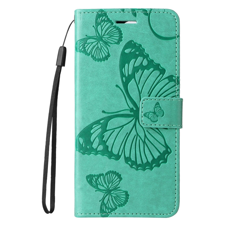 For iPhone 16 Pro Max 3D Butterfly Embossed Pattern Flip Leather Phone Case(Green) - iPhone 16 Pro Cases by PMC TechLife | Online Shopping South Africa | PMC TechLife | Buy Now Pay Later Mobicred