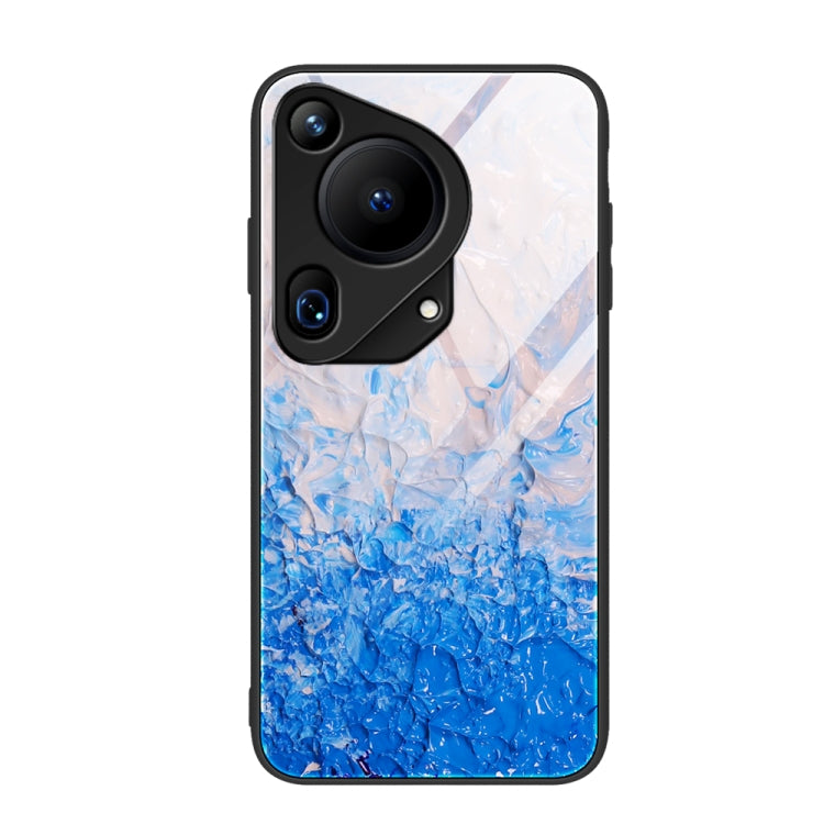 For Huawei Pura 70 Ultra Marble Pattern Glass Protective Phone Case(Ocean Waves) - free shipping - PMC Jewellery - Order now!