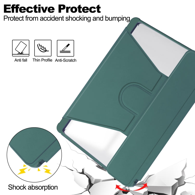 For iPad Pro 13 2024 Transparent Rotation Smart Leather Tablet Case(Dark Green) - iPad Pro 13 2024 Cases by PMC TechLife | Online Shopping South Africa | PMC TechLife | Buy Now Pay Later Mobicred