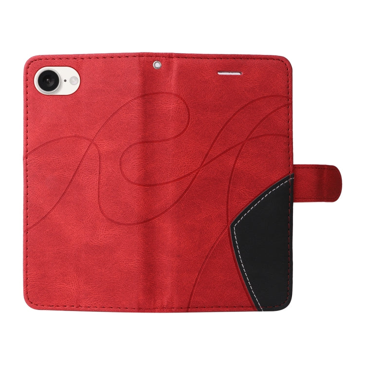 For iPhone SE 2024 Dual-color Splicing Flip Leather Phone Case(Red) - More iPhone Cases by PMC Jewellery | Online Shopping South Africa | PMC Jewellery | Buy Now Pay Later Mobicred