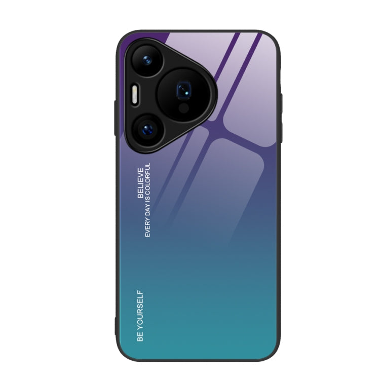 For Huawei Pura 70 Gradient Color Glass Phone Case(Aurora Blue) - free shipping - PMC Jewellery - Order now!