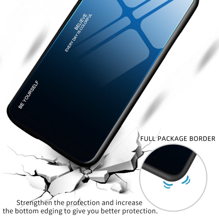 For Huawei Pura 70 Gradient Color Glass Phone Case(Blue Black) - Huawei Cases by PMC Jewellery | Online Shopping South Africa | PMC Jewellery | Buy Now Pay Later Mobicred