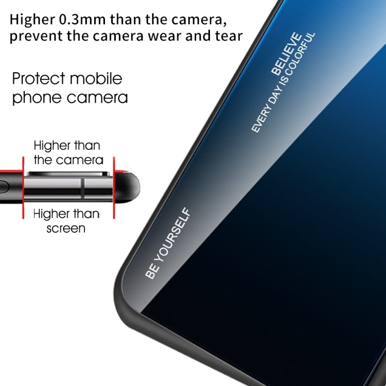For Huawei Pura 70 Pro Gradient Color Glass Phone Case(Blue Black) - free shipping - PMC Jewellery - Order now!