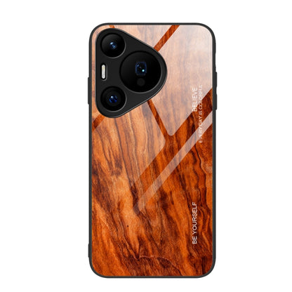 For Huawei Pura 70 Pro Wood Grain Glass Phone Case(Light Brown) - Huawei Cases by PMC Jewellery | Online Shopping South Africa | PMC Jewellery | Buy Now Pay Later Mobicred