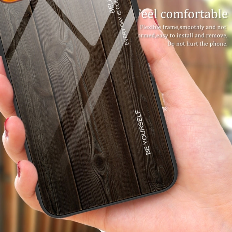 For Huawei Pura 70 Pro Wood Grain Glass Phone Case(Black) - Huawei Cases by PMC Jewellery | Online Shopping South Africa | PMC Jewellery | Buy Now Pay Later Mobicred