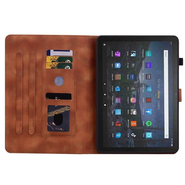 For Amazon Fire Max 11 Lily Embossed Leather Tablet Case(Brown) - free shipping - PMC TechLife - Order now!