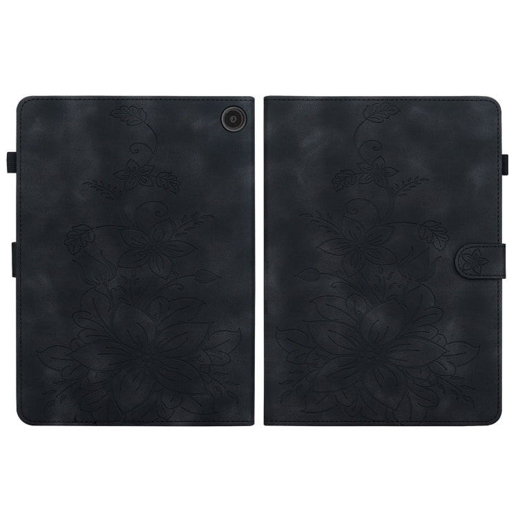 For Amazon Fire Max 11 Lily Embossed Leather Tablet Case(Black) - Amazon by PMC TechLife | Online Shopping South Africa | PMC TechLife | Buy Now Pay Later Mobicred