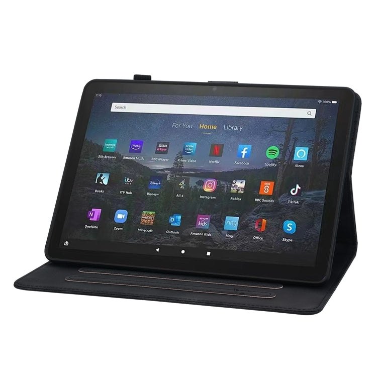 For Amazon Fire Max 11 Lily Embossed Leather Tablet Case(Black) - Amazon by PMC TechLife | Online Shopping South Africa | PMC TechLife | Buy Now Pay Later Mobicred