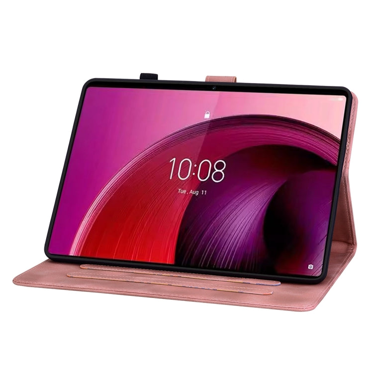 For Lenovo Tab M11/Xiaoxin Pad 11 2024 Lily Embossed Leather Tablet Case(Pink) - Lenovo by PMC Jewellery | Online Shopping South Africa | PMC Jewellery | Buy Now Pay Later Mobicred