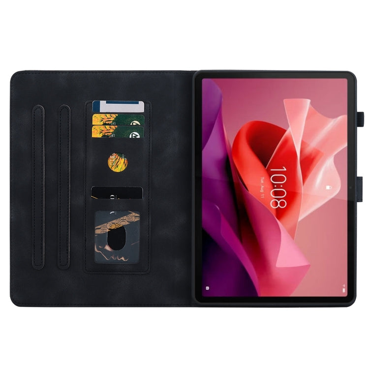 For Lenovo Tab P12 12.7 Lily Embossed Leather Tablet Case(Black) - Lenovo by PMC TechLife | Online Shopping South Africa | PMC TechLife | Buy Now Pay Later Mobicred