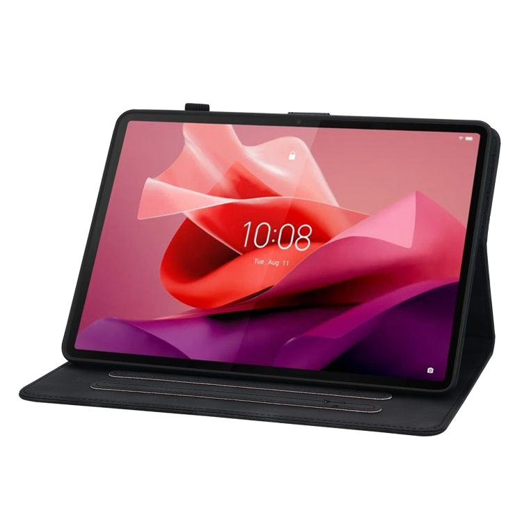 For Lenovo Tab P12 12.7 Lily Embossed Leather Tablet Case(Black) - Lenovo by PMC TechLife | Online Shopping South Africa | PMC TechLife | Buy Now Pay Later Mobicred
