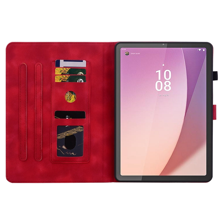 For Lenovo Tab M8 4th Gen TB300FU Lily Embossed Leather Tablet Case(Red) - Lenovo by PMC TechLife | Online Shopping South Africa | PMC TechLife | Buy Now Pay Later Mobicred