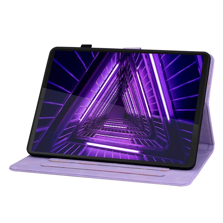 For Lenovo M10 Plus 10.3 Lily Embossed Leather Tablet Case(Purple) - Lenovo by PMC TechLife | Online Shopping South Africa | PMC TechLife | Buy Now Pay Later Mobicred