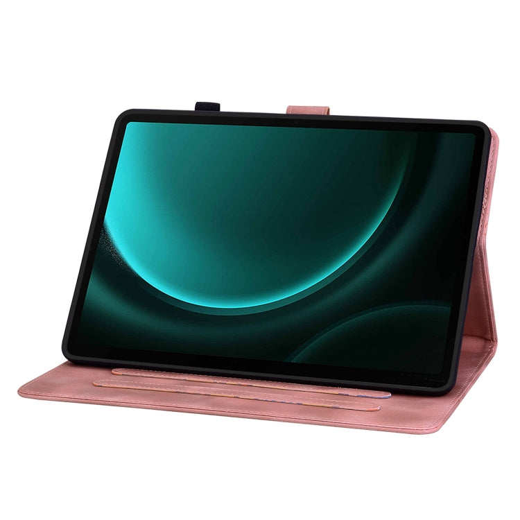 For Samsung Galaxy Tab S9 / S9 FE Lily Embossed Leather Tablet Case(Pink) - free shipping - PMC Jewellery - Order now!