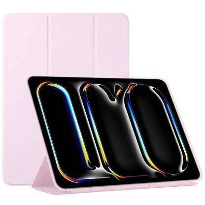 For iPad Pro 13 2024 Double-sided Clip Non-buckle Magnetic PU Smart Tablet Case(Pink) - iPad Air 13 2024 Cases by PMC Jewellery | Online Shopping South Africa | PMC Jewellery | Buy Now Pay Later Mobicred