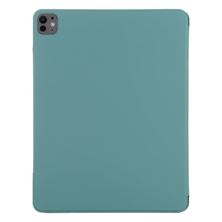 For iPad Pro 13 2024 Double-sided Clip Fixed Buckle Magnetic PU Leather Smart Tablet Case(Green) - iPad Pro 13 2024 Cases by PMC TechLife | Online Shopping South Africa | PMC TechLife | Buy Now Pay Later Mobicred