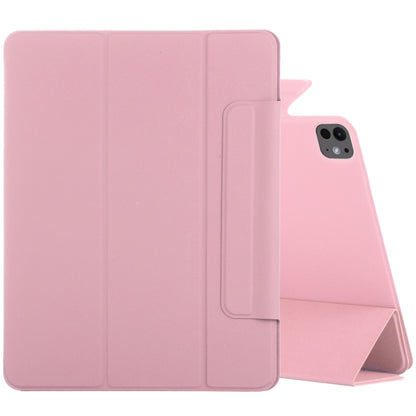 For iPad Pro 13 2024 Double-sided Clip Fixed Buckle Magnetic PU Leather Smart Tablet Case(Light Pink) - iPad Pro 13 2024 Cases by PMC Jewellery | Online Shopping South Africa | PMC Jewellery | Buy Now Pay Later Mobicred