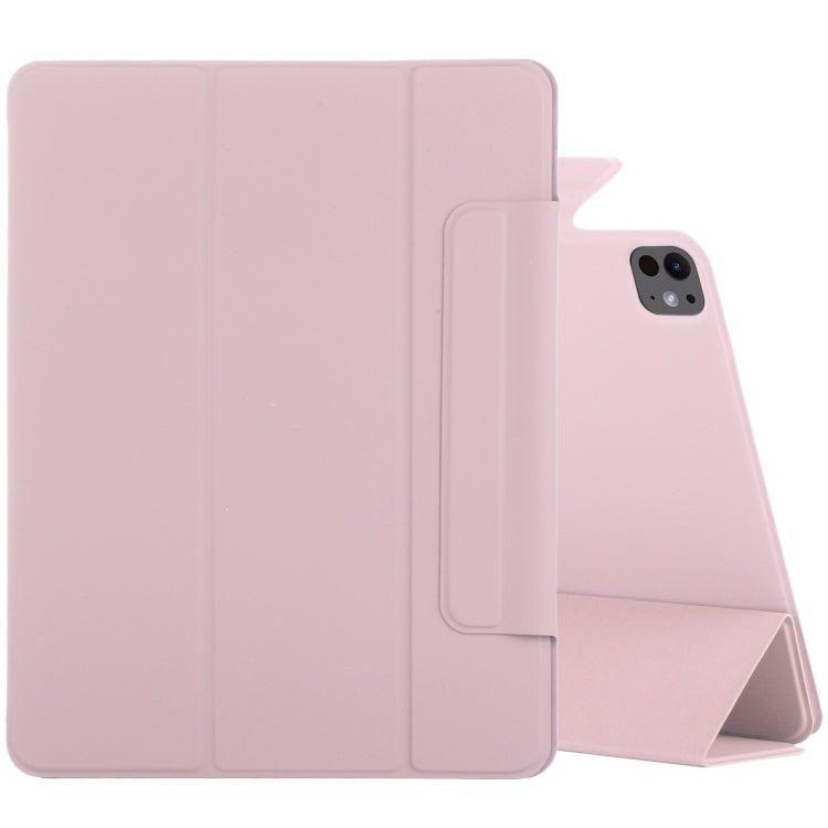 For iPad Pro 11 2024 Double-sided Clip Fixed Buckle Magnetic PU Leather Smart Tablet Case(Rose Gold) - iPad Pro 11 2024 Cases by PMC TechLife | Online Shopping South Africa | PMC TechLife | Buy Now Pay Later Mobicred