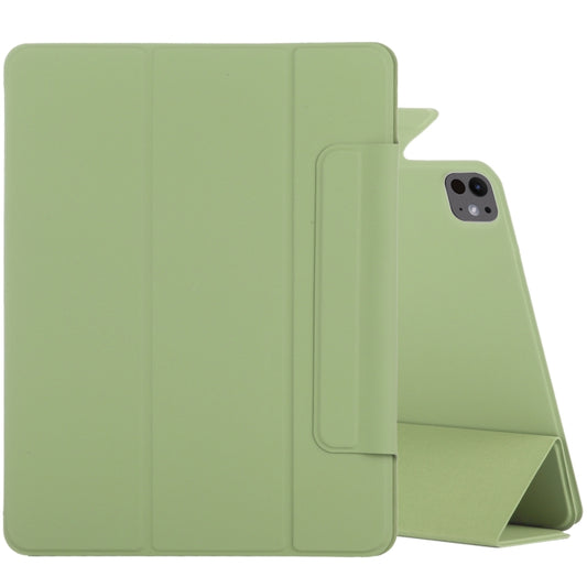 For iPad Pro 11 2024 Double-sided Clip Fixed Buckle Magnetic PU Leather Smart Tablet Case(Grass Green) - iPad Pro 11 2024 Cases by PMC Jewellery | Online Shopping South Africa | PMC Jewellery | Buy Now Pay Later Mobicred