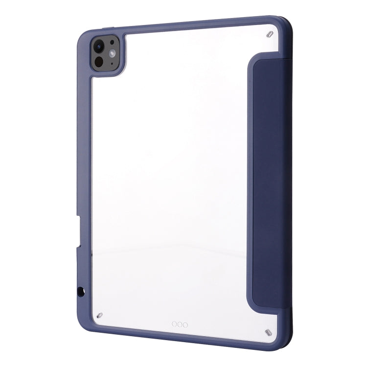 For iPad Pro 13 2024 Deformation Transparent Acrylic Leather Tablet Case(Dark Blue) - iPad Pro 13 2024 Cases by PMC TechLife | Online Shopping South Africa | PMC TechLife | Buy Now Pay Later Mobicred
