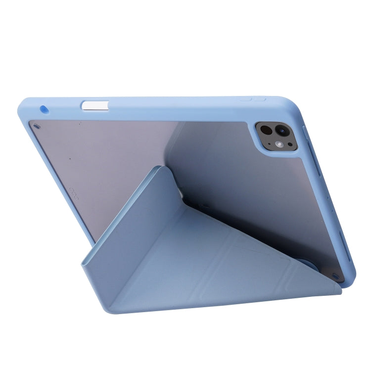 For iPad Pro 13 2024 Deformation Transparent Acrylic Leather Tablet Case(Light Blue) - free shipping - PMC TechLife - Order now!