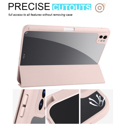 For iPad Pro 11 2024 Acrylic 3-folding Smart Leather Tablet Case(Pink) - iPad Pro 11 2024 Cases by PMC Jewellery | Online Shopping South Africa | PMC Jewellery | Buy Now Pay Later Mobicred