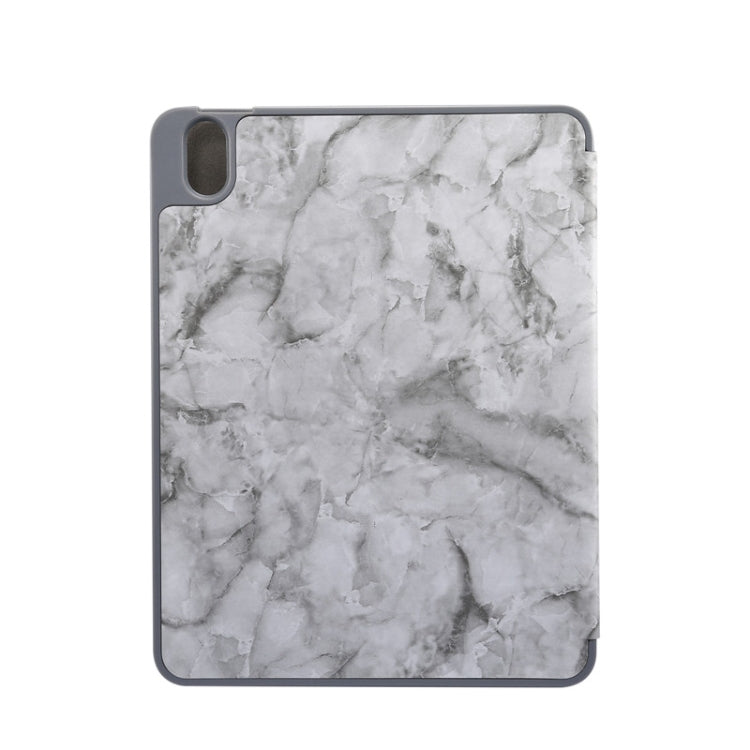 For iPad Air 11 2024 / 2025 Three-fold Marble Texture Protective Tablet Case with Pen Slot(Black Gray) - free shipping - PMC TechLife - Order now!