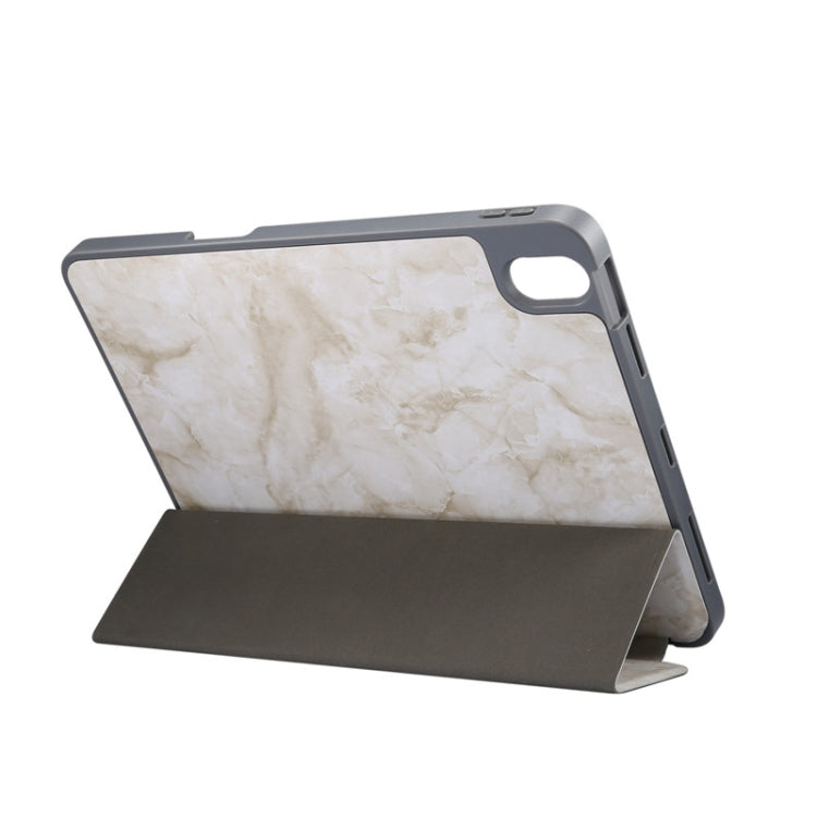 For iPad Air 11 2024 Three-fold Marble Texture Protective Tablet Case with Pen Slot(Smoky Gray) - iPad Air 11 2024 Cases by PMC TechLife | Online Shopping South Africa | PMC TechLife | Buy Now Pay Later Mobicred