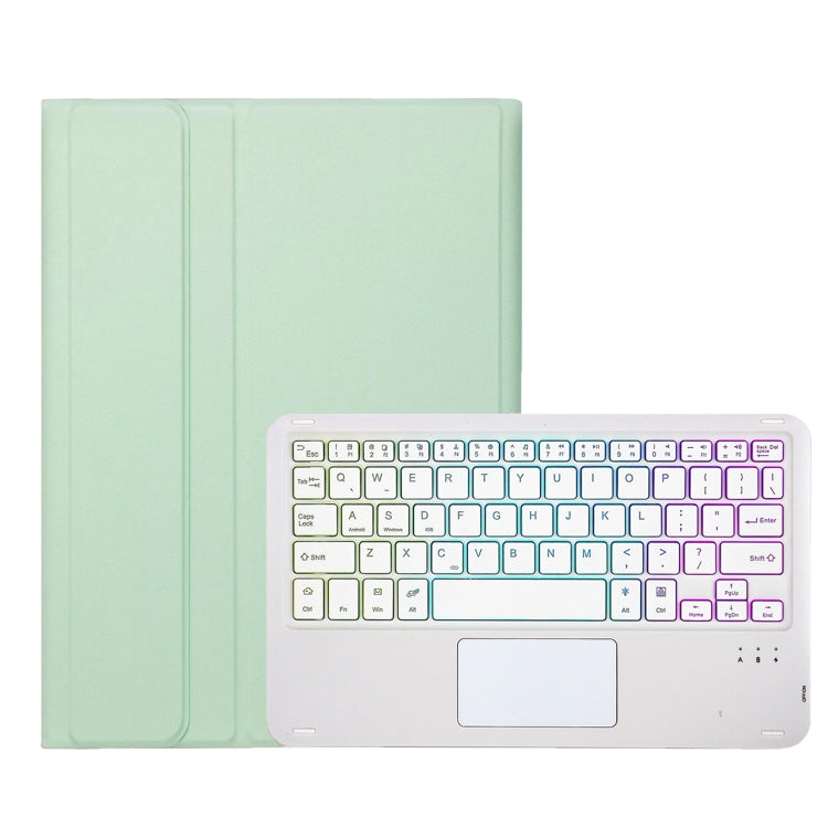 For iPad Pro 11 2024 A13B-AS Lambskin Texture Backlight Bluetooth Touch Keyboard Leather Tablet Case with Pen Slot(Light Green) - For iPad Pro by PMC TechLife | Online Shopping South Africa | PMC TechLife | Buy Now Pay Later Mobicred
