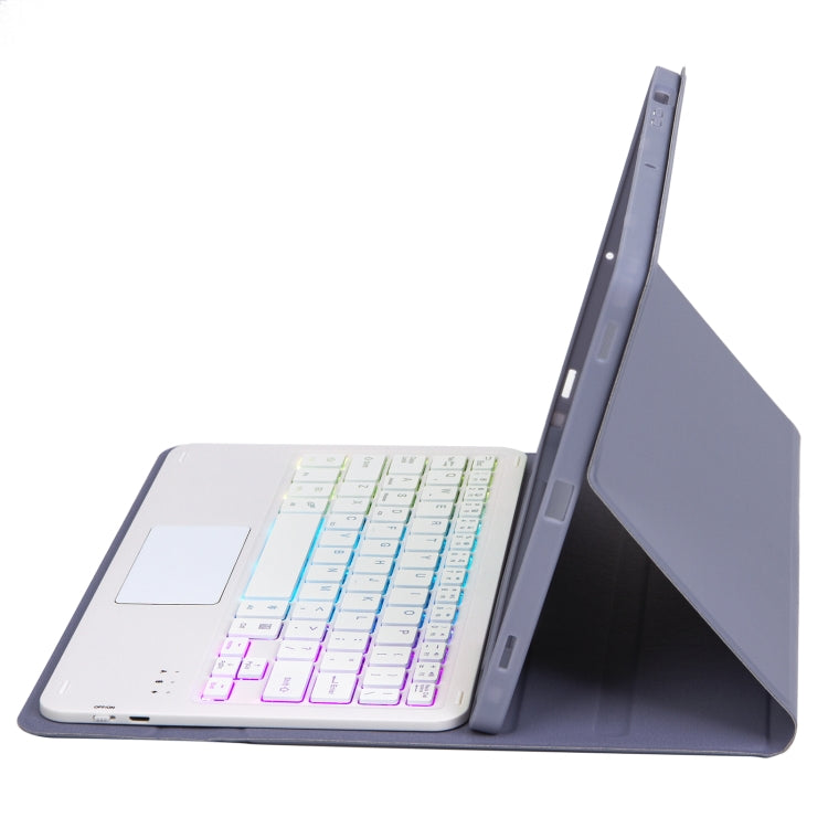 For iPad Pro 11 2024 A13B-AS Lambskin Texture Backlight Bluetooth Touch Keyboard Leather Tablet Case with Pen Slot(Purple) - For iPad Pro by PMC TechLife | Online Shopping South Africa | PMC TechLife | Buy Now Pay Later Mobicred