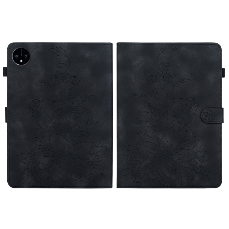For Huawei MatePad Pro 11 2022 Lily Embossed Leather Tablet Case(Black) - Huawei by PMC TechLife | Online Shopping South Africa | PMC TechLife | Buy Now Pay Later Mobicred