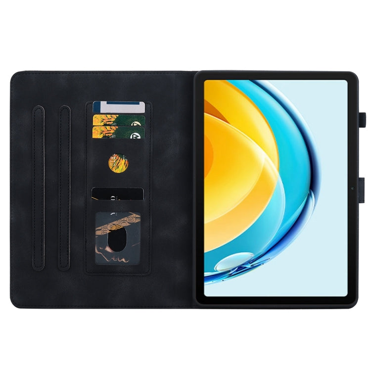 For Huawei MatePad SE 10.4 Lily Embossed Leather Tablet Case(Black) - Huawei by PMC TechLife | Online Shopping South Africa | PMC TechLife | Buy Now Pay Later Mobicred
