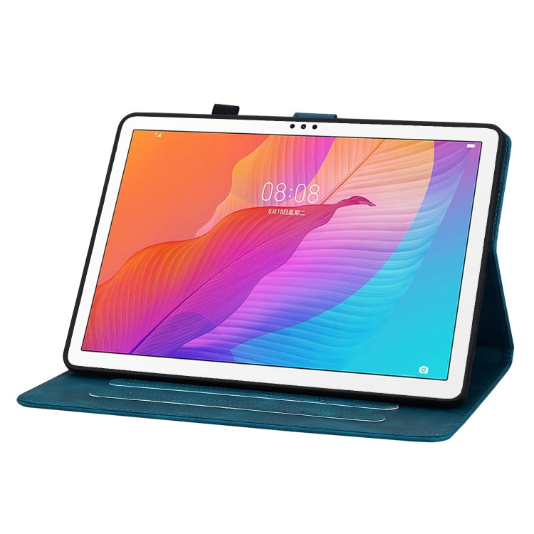 For Huawei MatePad T 10s / Enjoy Tablet 2 Lily Embossed Leather Tablet Case(Dark Blue) - Huawei by PMC TechLife | Online Shopping South Africa | PMC TechLife | Buy Now Pay Later Mobicred