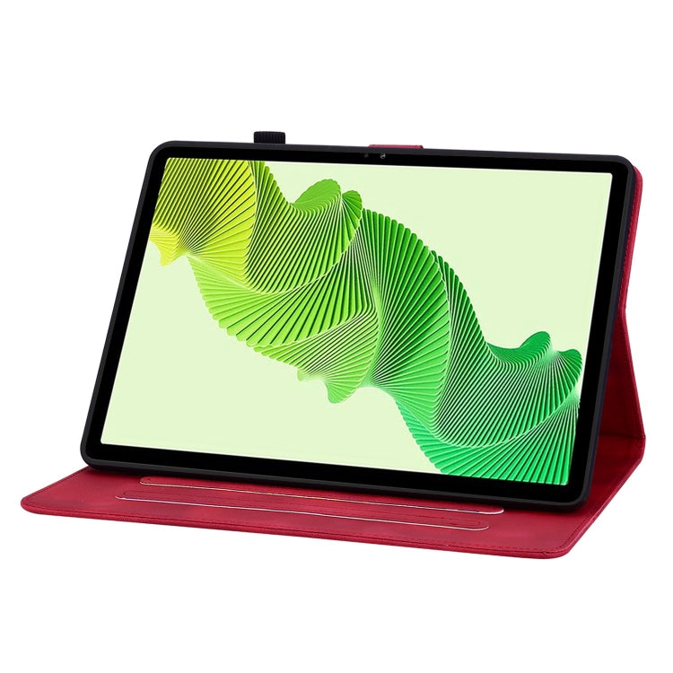 For Realme Pad 2 11.5 Lily Embossed Leather Tablet Case(Red) - Realme by PMC TechLife | Online Shopping South Africa | PMC TechLife | Buy Now Pay Later Mobicred