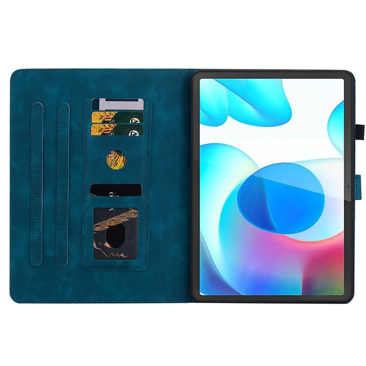 For Realme Pad 10.4 Lily Embossed Leather Tablet Case(Dark Blue) - Realme by PMC TechLife | Online Shopping South Africa | PMC TechLife | Buy Now Pay Later Mobicred