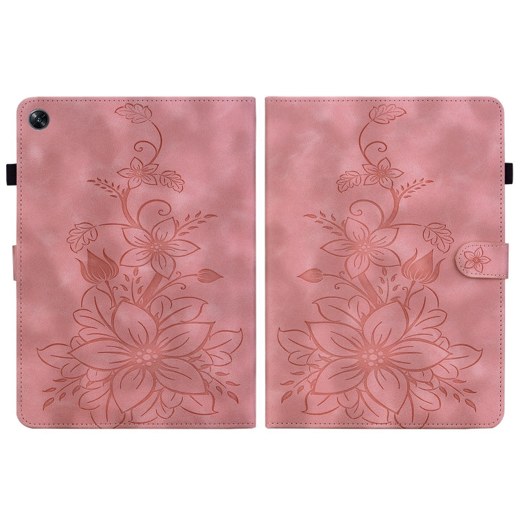 For OPPO Pad Air Lily Embossed Leather Tablet Case(Pink) - free shipping - PMC TechLife - Order now!
