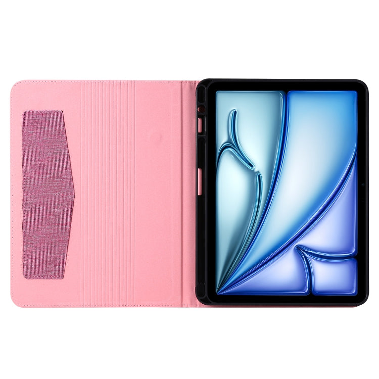 For iPad Air 11 2024 Fabric Leather Tablet Case(Rose Red) - iPad Air 11 2024 Cases by PMC Jewellery | Online Shopping South Africa | PMC Jewellery | Buy Now Pay Later Mobicred