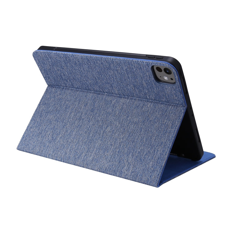 For iPad Air 11 2024 Fabric Leather Tablet Case(Blue) - iPad Air 11 2024 Cases by PMC TechLife | Online Shopping South Africa | PMC TechLife | Buy Now Pay Later Mobicred