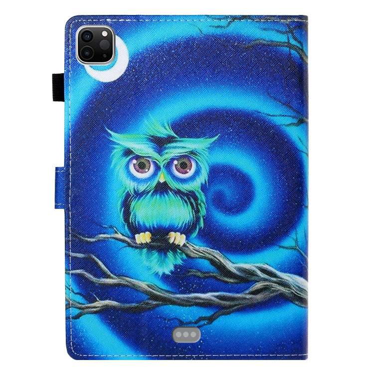 For iPad Pro 11 2024 Coloured Drawing Stitching Smart Leather Tablet Case(Moon Owl) - iPad Pro 11 2024 Cases by PMC TechLife | Online Shopping South Africa | PMC TechLife | Buy Now Pay Later Mobicred