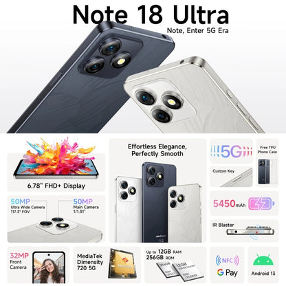 Ulefone Note 18 Ultra, 6GB+256GB, Side Fingerprint, 6.78 inch Android 13 MediaTek Dimensity 720 5G MT6853 Octa Core 2.0GHz, NFC, Network: 5G(Titanium Gray) - Ulefone by Ulefone | Online Shopping South Africa | PMC Jewellery | Buy Now Pay Later Mobicred