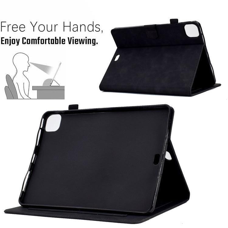 For iPad Pro 11 2024 Embossed Smile Smart Leather Tablet Case(Black) - iPad Pro 11 2024 Cases by PMC Jewellery | Online Shopping South Africa | PMC Jewellery | Buy Now Pay Later Mobicred