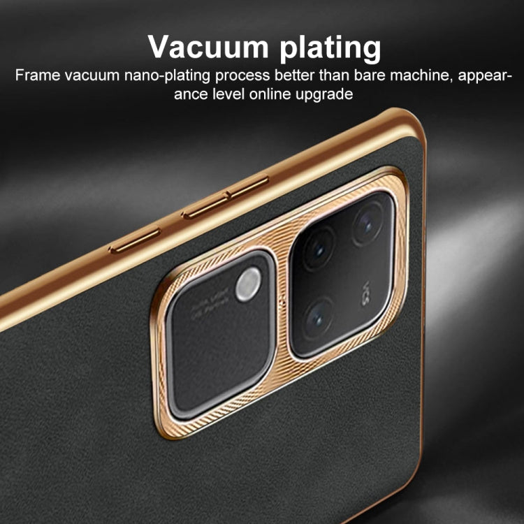 For vivo X100 Pro Electroplating Lambskin Leather Phone Case(Blue) - free shipping - PMC TechLife - Order now!