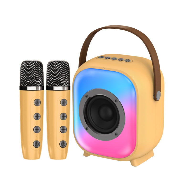 NewRixing NR168W Portable Colorful Bluetooth Speaker Home Dual Mic Karaoke Speaker(Coffee) - Desktop Speaker by NewRixing | Online Shopping South Africa | PMC Jewellery | Buy Now Pay Later Mobicred