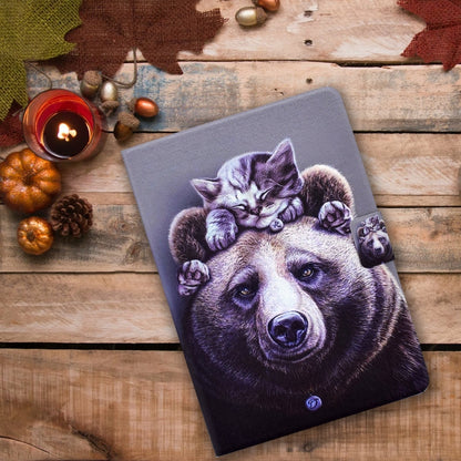 For iPad Pro 11 2024 Colored Drawing Smart Leather Tablet Case(Cat and Bear) - iPad Pro 11 2024 Cases by PMC Jewellery | Online Shopping South Africa | PMC Jewellery | Buy Now Pay Later Mobicred